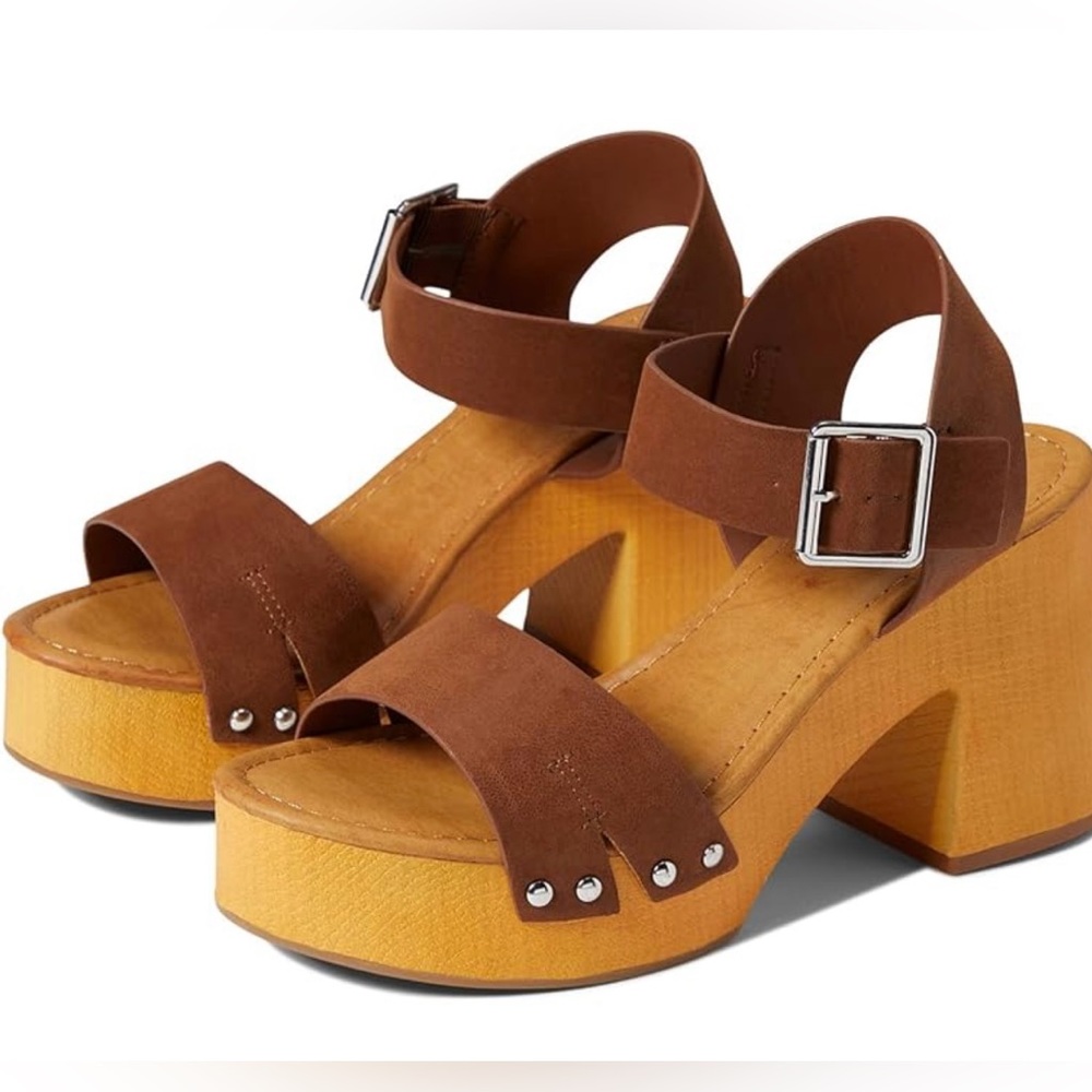MIA Sabrinda Platform Chunky Block Heel Sandals